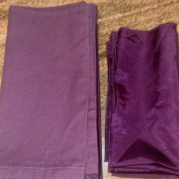 12 pcs - Purple Eggplant Napkins 20” x 20” Cotton and Satin Napkins - Picture 4 of 9